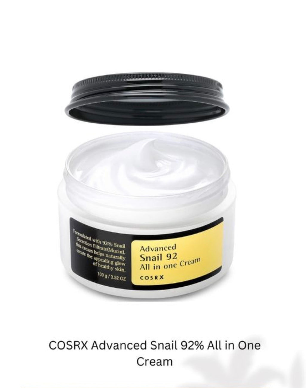 Cosrx Crème Tout En
Un à l'Escargot
Advanced Snail 92
100g